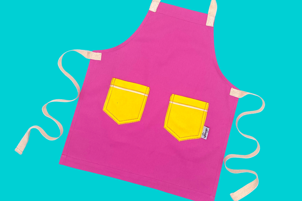 The Apron for Playdough | Aprons for Making Playdoh Pink